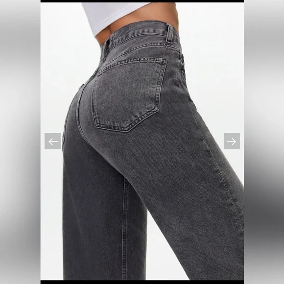 Agolde criss cross black high rise straight leg Jeans - Picture 6 of 6